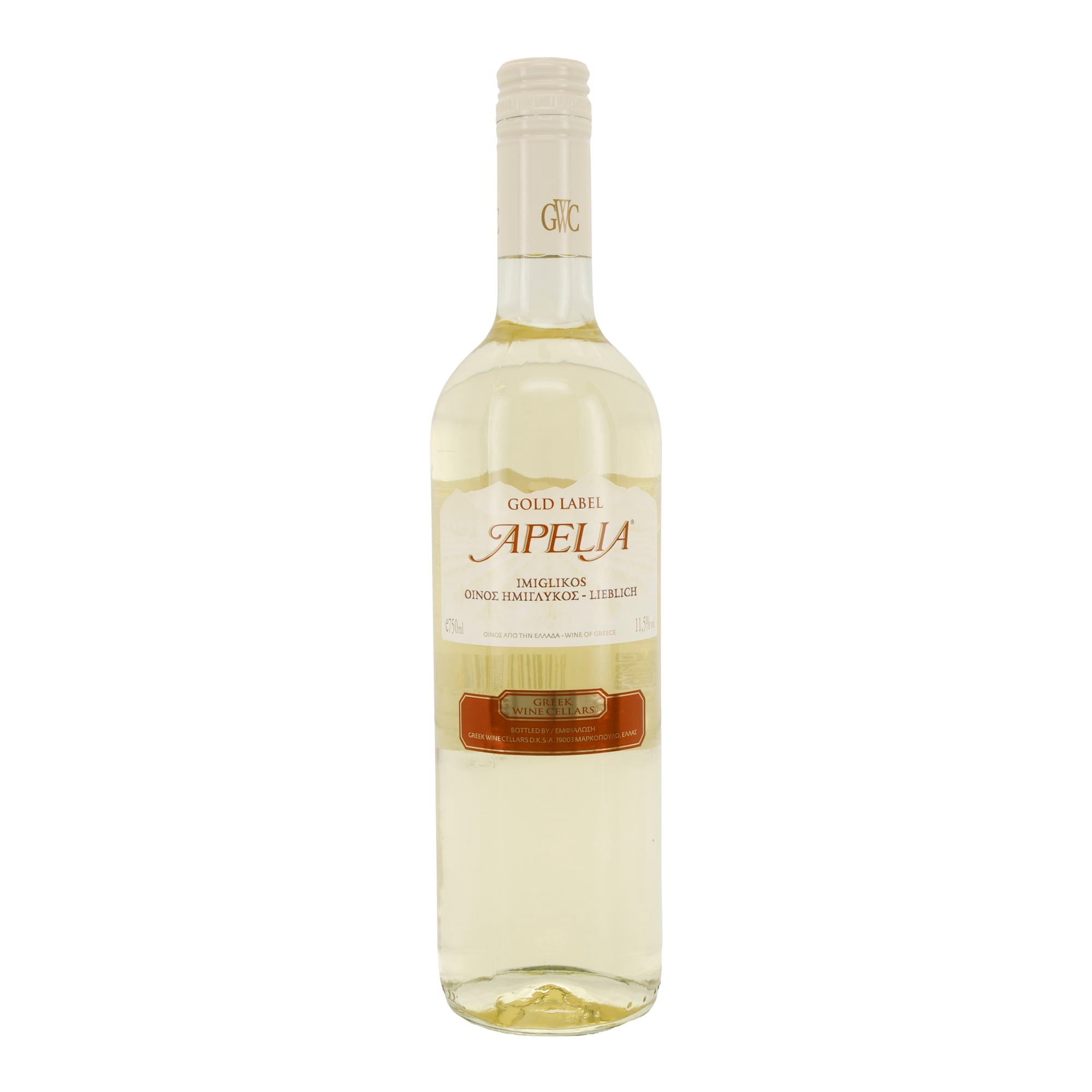 Weißwein Apelia Gold Label | Imiglykos | Lieblich | 11,5 % vol. | 750 ml Kourtakis